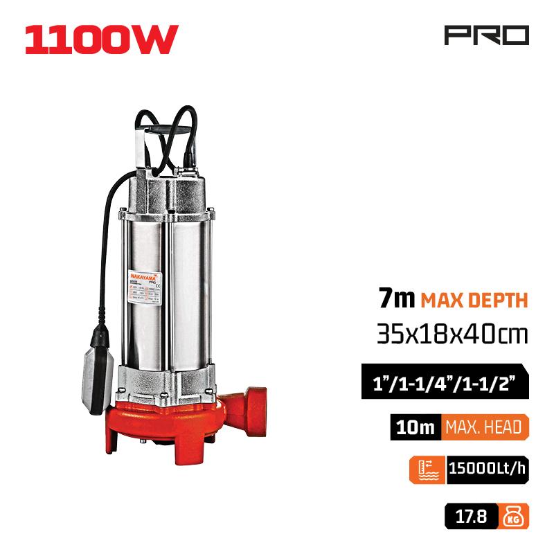 Pumpa potopna fekalna sa sjekačem 12m 250L/min 1100W SP1115
