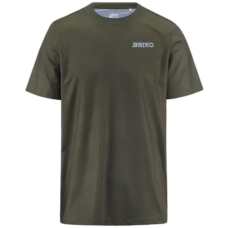 Brico muška majica kratkih rukava od puhanog žerseja, maslinaste boje