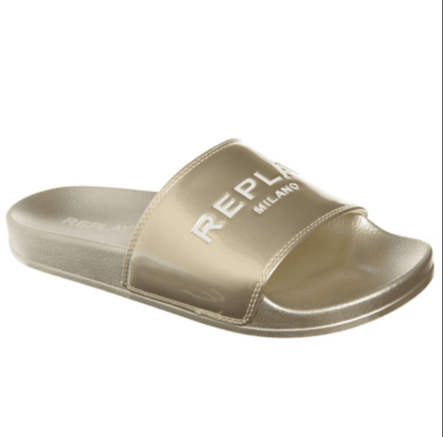REPLAY Ženske papuče UP W - UP W PATENT Zlatne