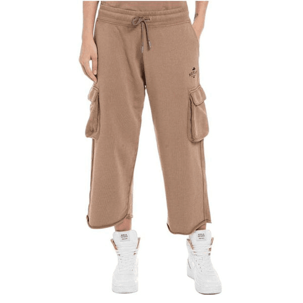 REPLAY Ženski donji dio trenirke smeđe boje