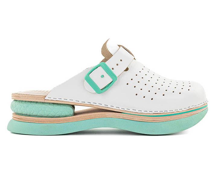 BIANCOMOLINA Ženske klompe sa jastučićem bijele mint đon