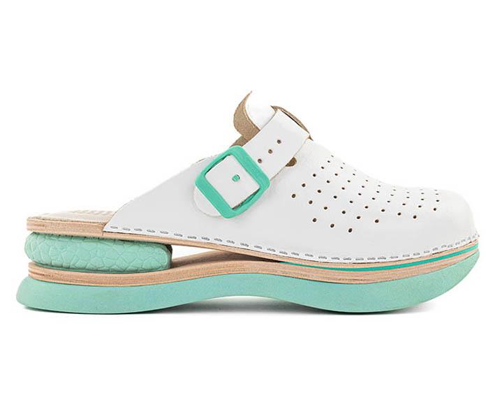 BIANCOMOLINA Ženske klompe sa jastučićem bijele mint đon