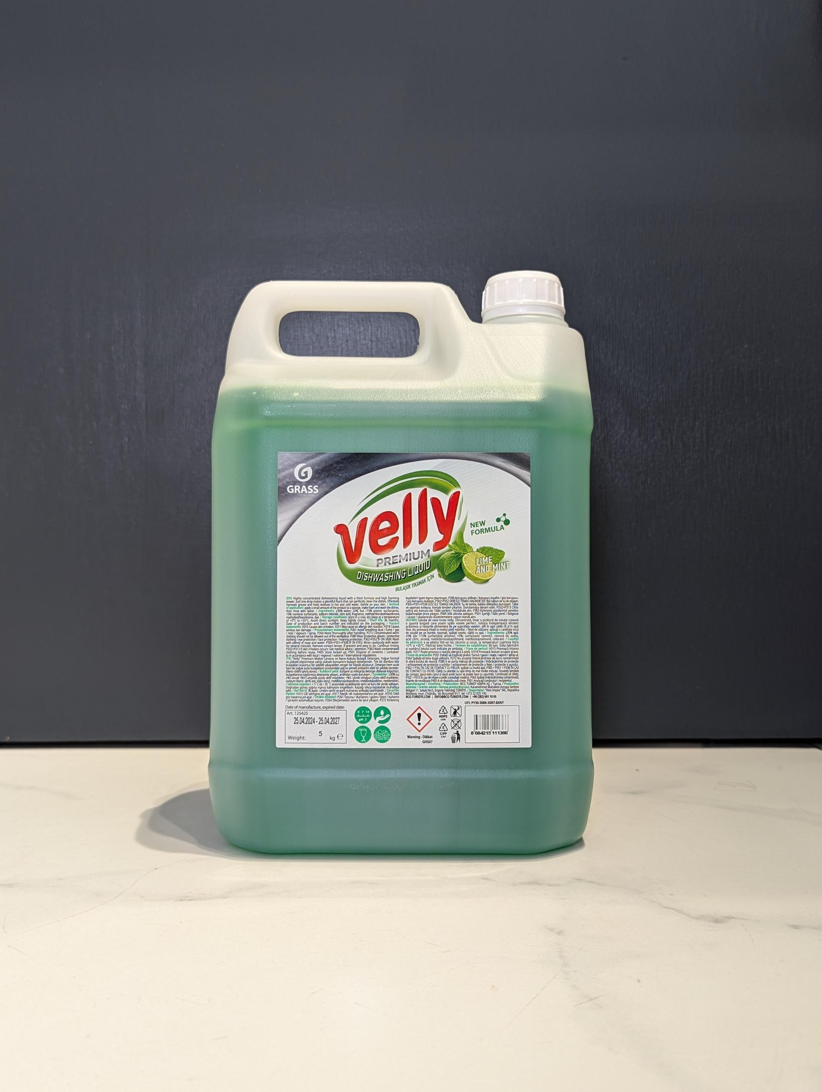 Grass Sredstvo za pranje posuđa Velly Premium, Limun i menta, 5000ml