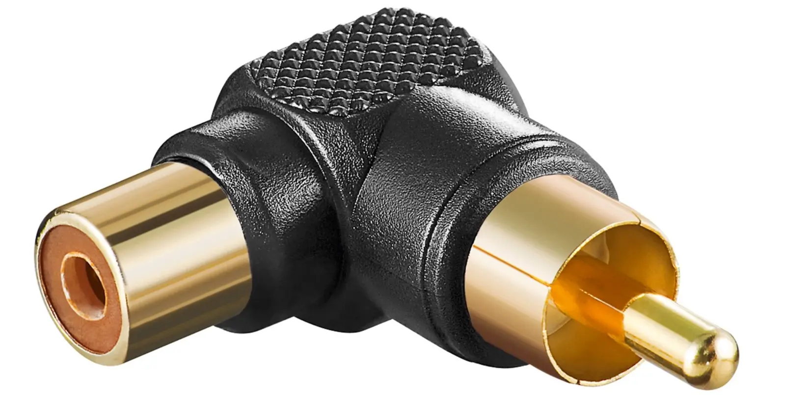 RCA adapter 90°, Crni