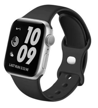 Swissten Silikonasti kaiš za Apple Watch u crnoj boji, 42, 44, 45, 49 mm, Crni