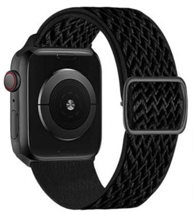 Swissten Najlonasti kaiš za Apple Watch sa kopčom, 42, 44, 45, 49 mm, Crni