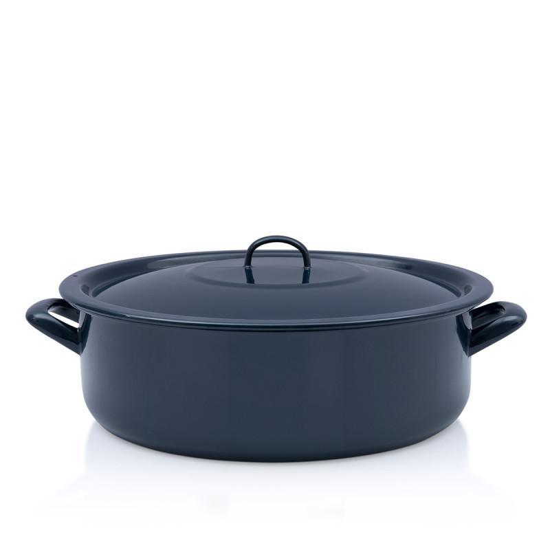 METALAC Classic plitki lonac 36cm/15l sa poklopcem, kestenjast