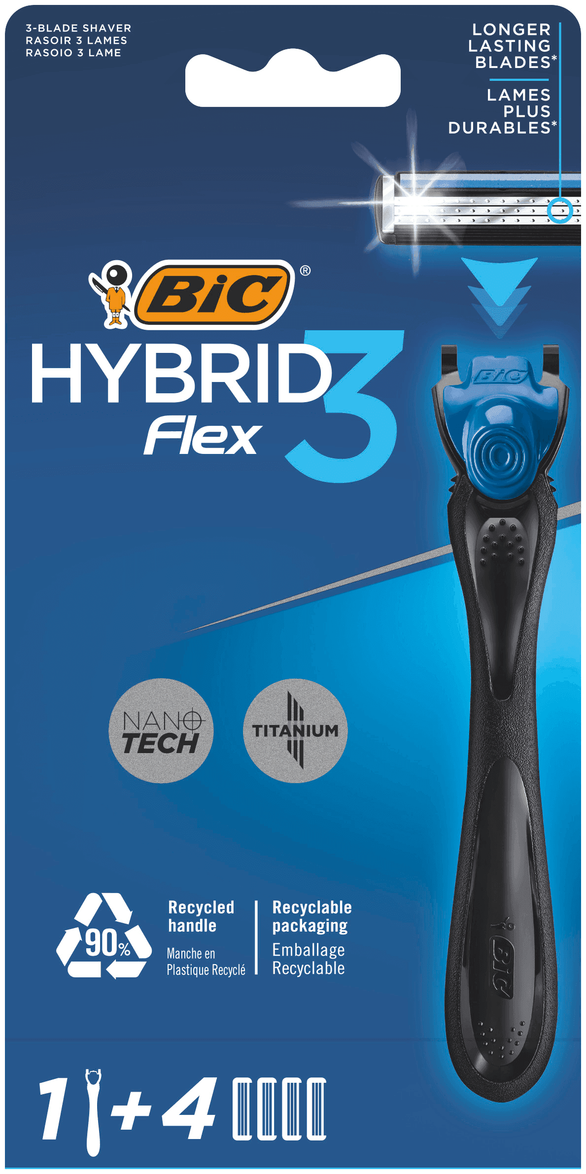 Bic men 3 flex hybrid - brijač + 4 kom dopune