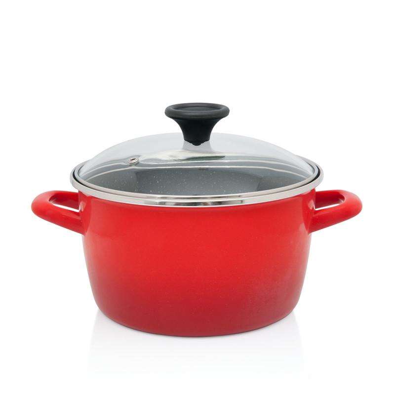 Metalac duboka šerpa GRANIT INDUCTION 20cm/3,4lit, Crvena