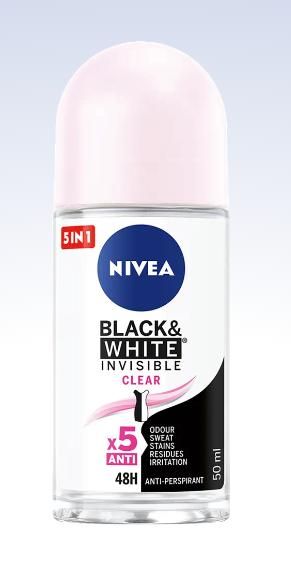 NIVEA ženski roll-on dezodorans B&W Clear 50ml