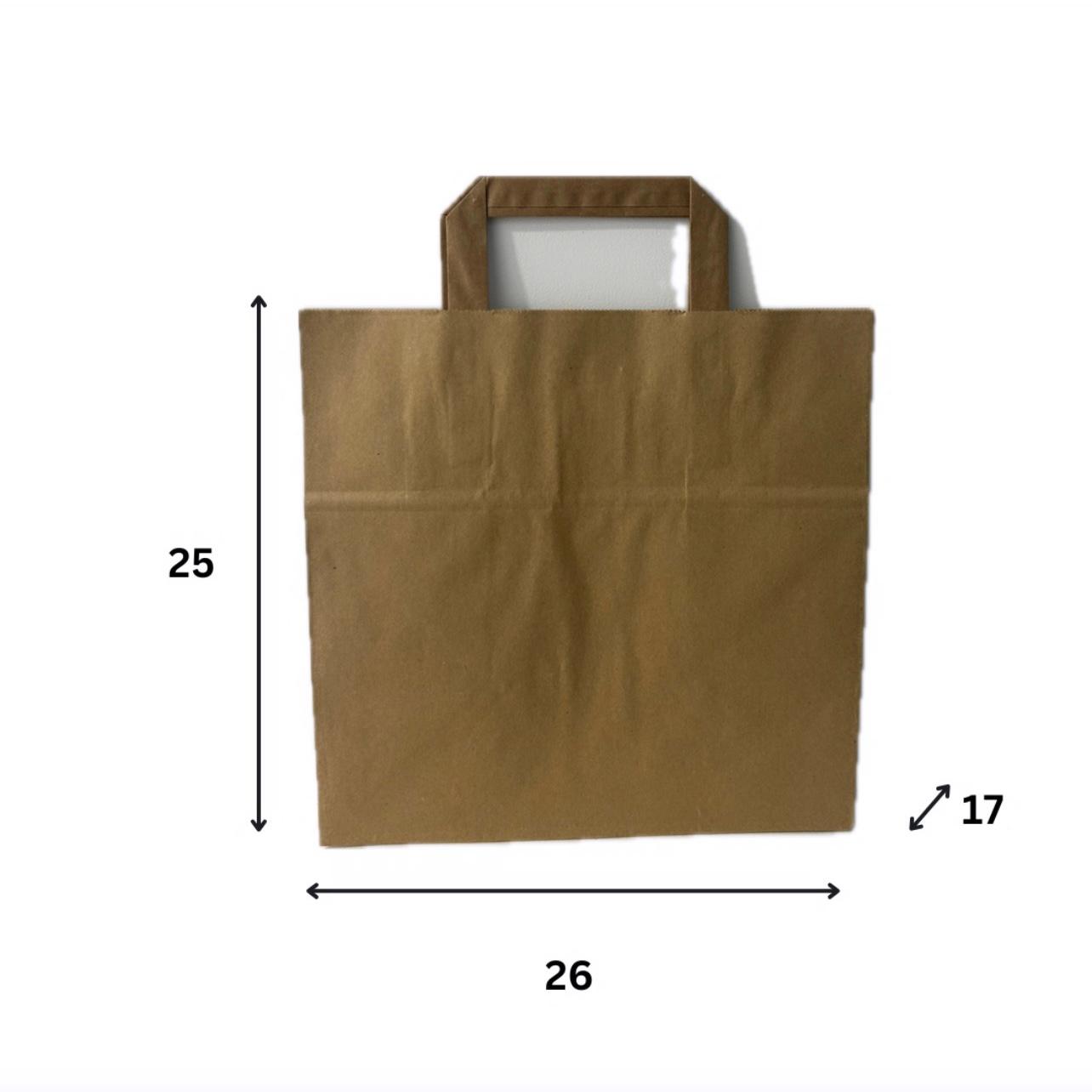 NATURA Papirna kesa sa unutrašnjom ručkom reciklirana 32+16x44 (250kom), Braon