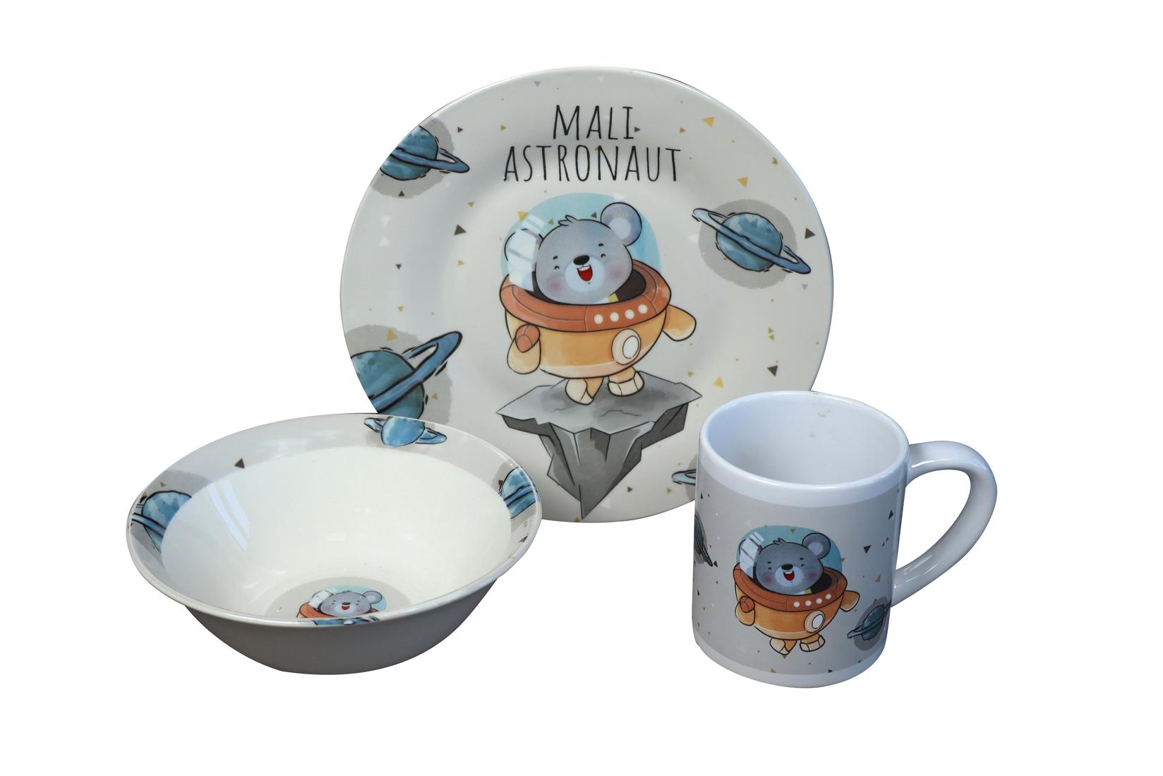 Sigma Dječiji set posuđa SH-560 Astronaut, 3 dijela, Bijeli
