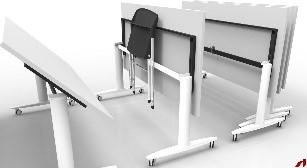 Metalna konstrukcija za sklopivi sto 160x80 cm na točkićima, Bijela