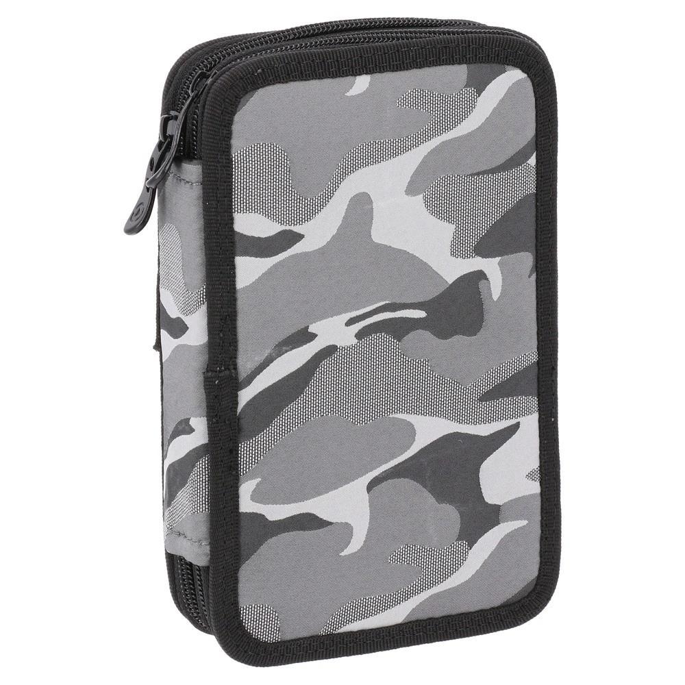 Sazio Double Decker, pernica puna, 2 zipa, Military, Siva