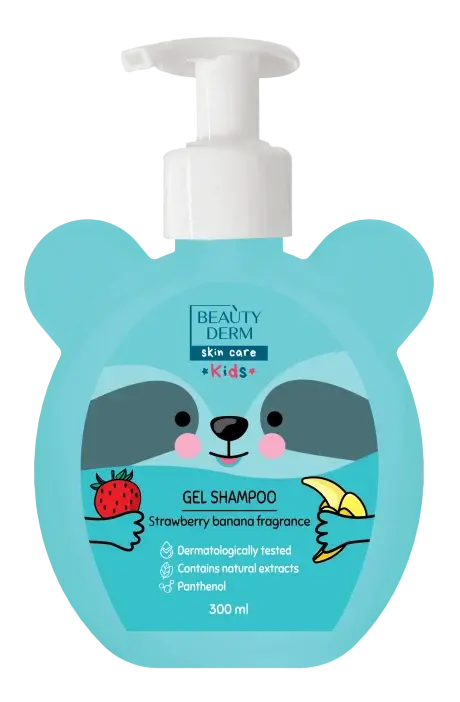 Beauty Derm Dječiji gel za tuširanje i šampon Jagoda i banana, 300 ml