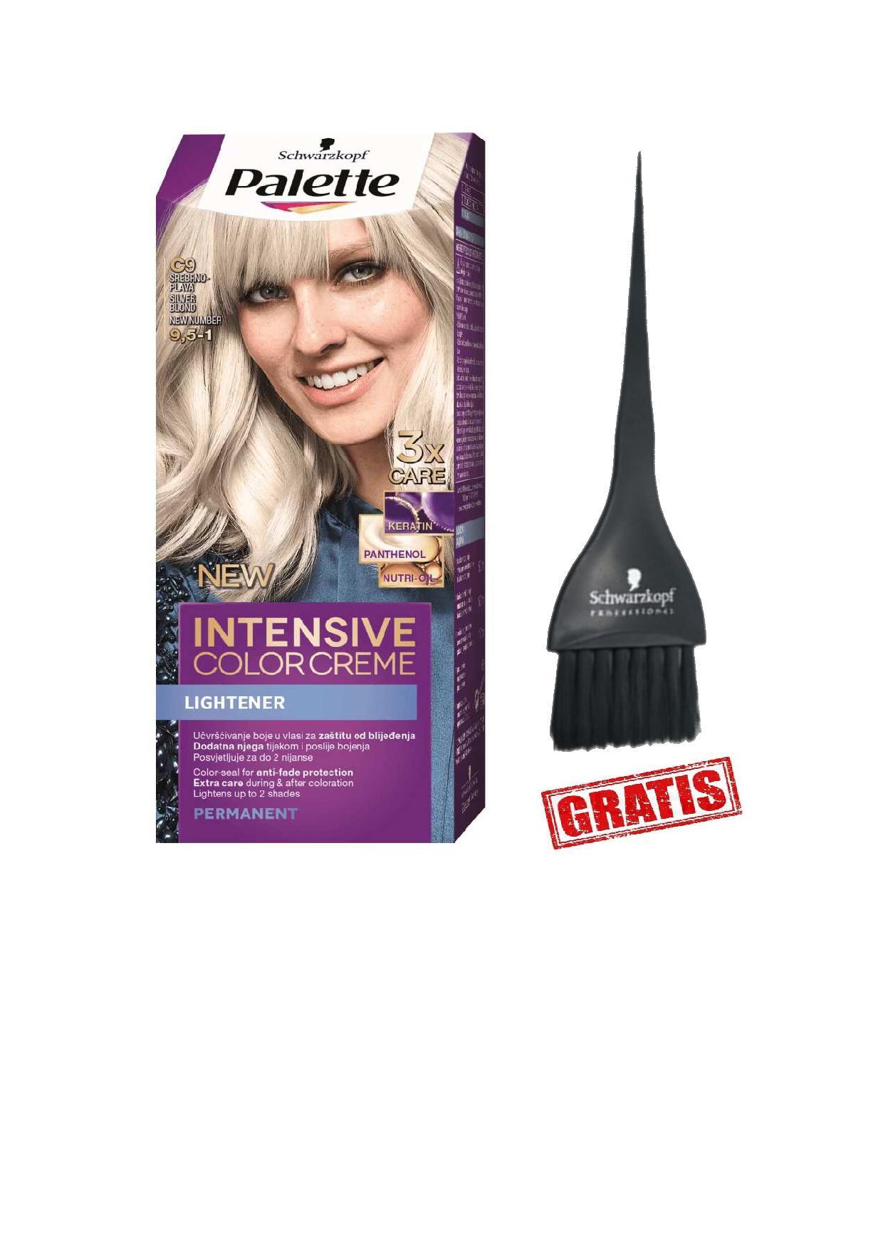 SCHWARZKOPF PALETTE ICC Boja za kosu C9 Srebrno plava + besplatna četkica