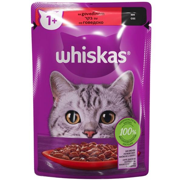 WHISKAS torbica za mačke sa ukusom govedine 85g