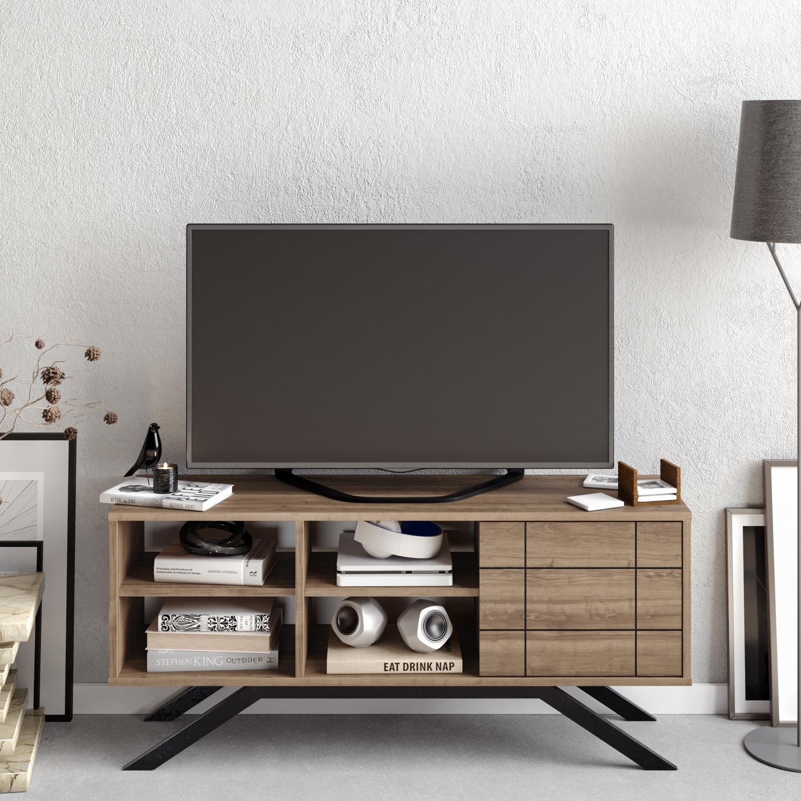 Decorotika North TV komoda, Orah, Crna