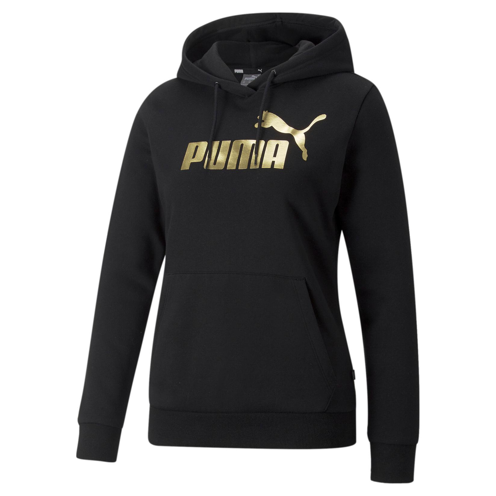 PUMA Ženska dukserica ESS+ Metallic Logo Hoodie FL, 849958-01, Crna