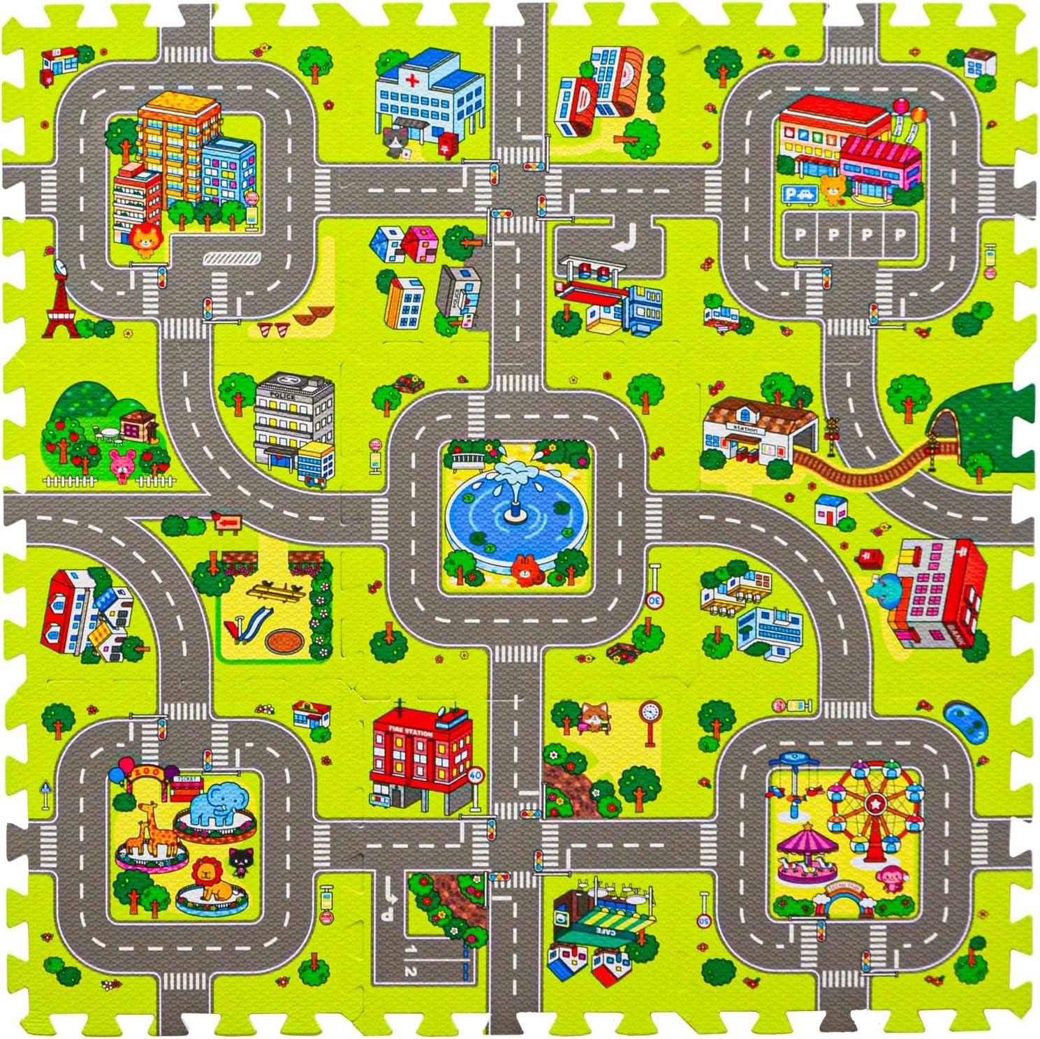 ECO TOYS podloga za igru ​​Puzzle City, 90,5x90,5cm