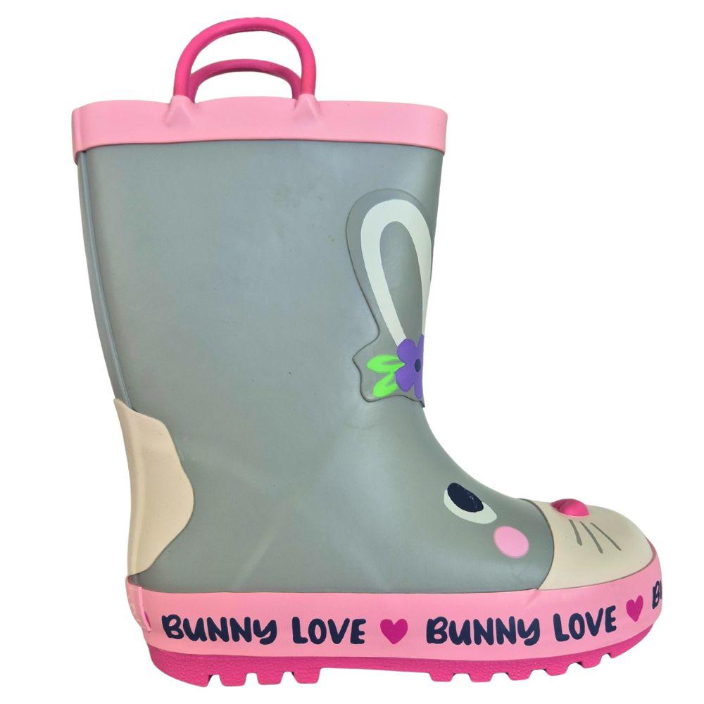 Pollino gumene čizme za djevojčice POL41 Grigio, sivo-roze