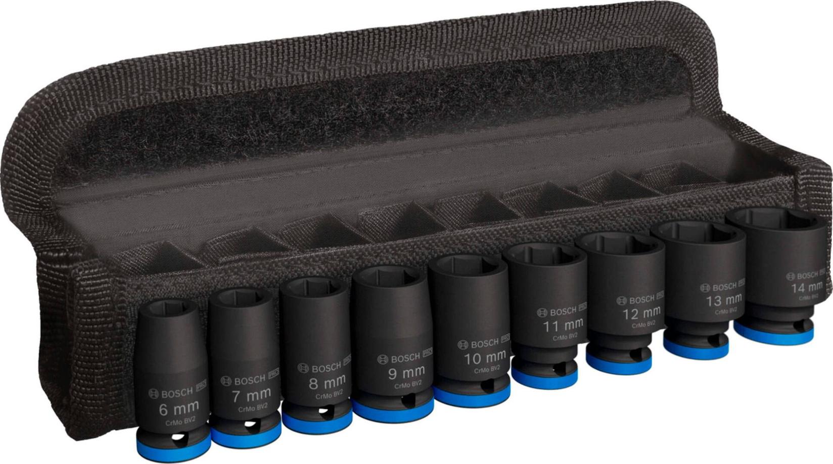 Bosch set kovanih nasadnih ključeva 6 - 14 mm, 1/4", 9 dijelova, PRO udarni nasadni ključ 2608003034