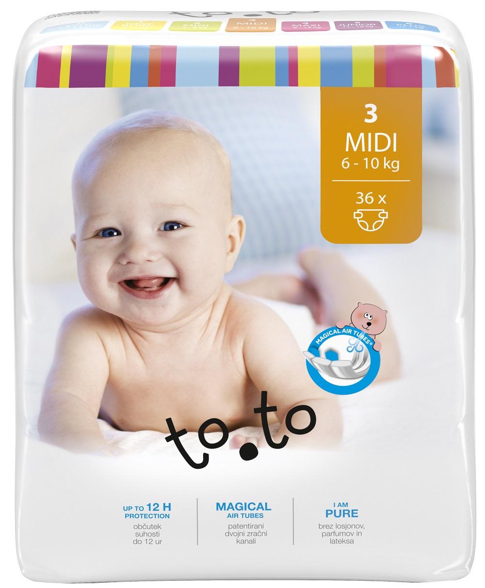 TOTO baby pelene MIDI 6-10kg 36kom