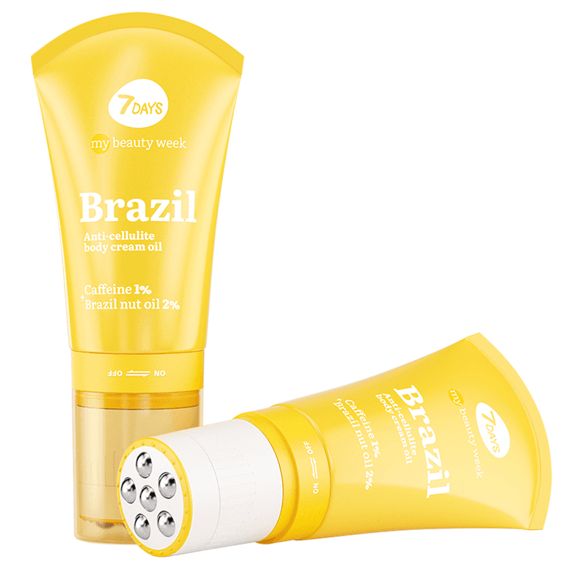 7DAYS BRAZIL Anticelulit masažer - krema za tijelo kofein 1%+ ulje brazilskog oraha 2%, 130 ml