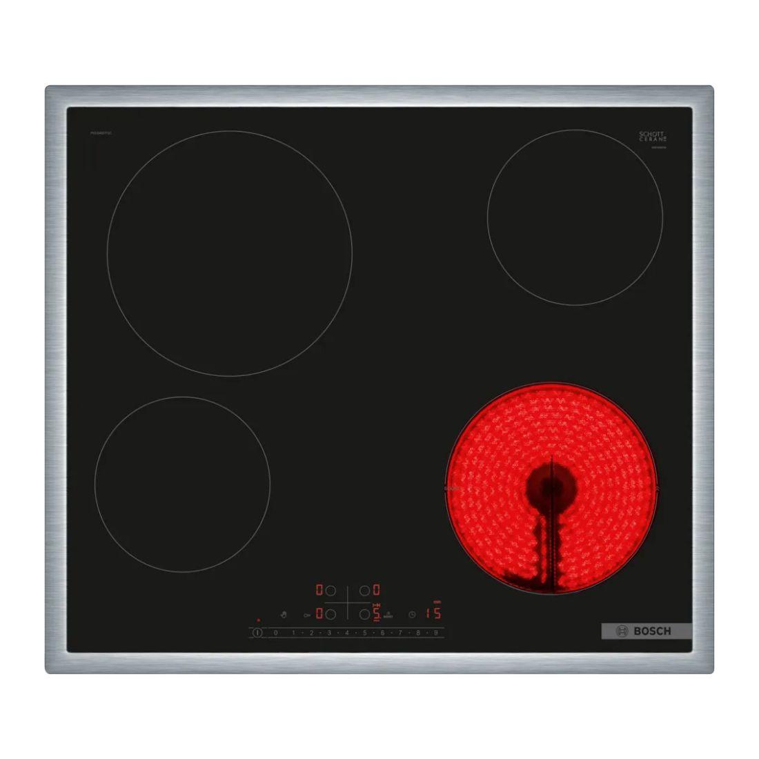 BOSCH Ugradna ploča PKE645FP2E, Staklokeramika, 4 zone za kuhanje, Crna