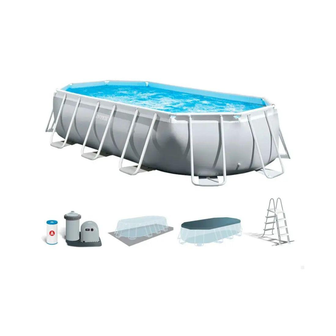 INTEX Bazen s metalnim okvirom 6,1x3,05x1,22m, Prism Frame Oval