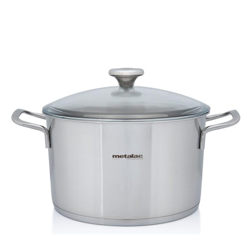 METALAC Duboki lonac od nehrđajućeg čelika Santino 24cm/6l sa staklenim poklopcem