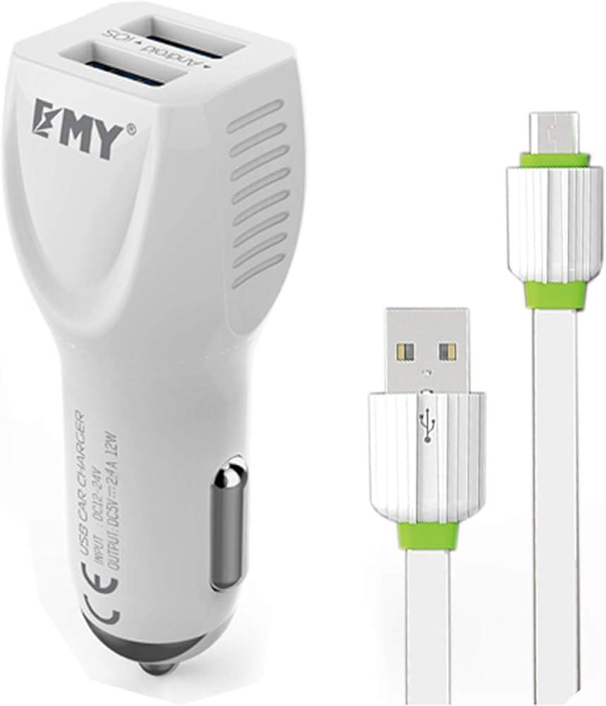 Emy brzi auto punjač sa dva USB porta , Bijela