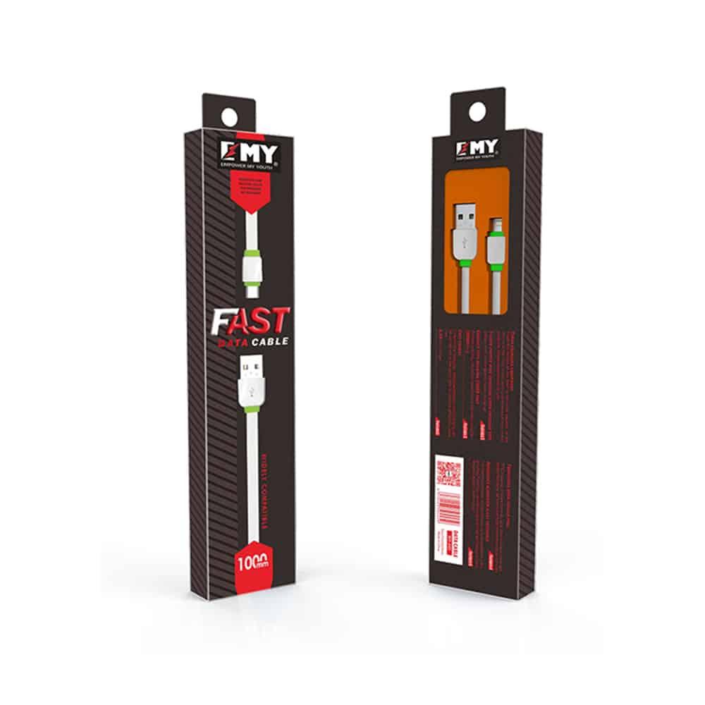 Emy USB na Lightning kabl za brzo punjenje dužine 2m, Bijela
