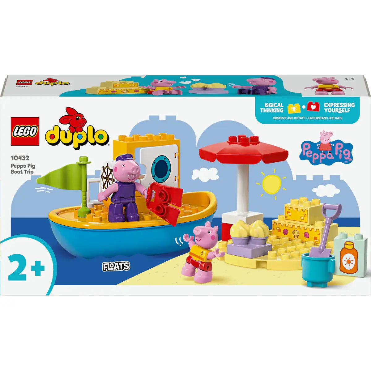 Lego Igračka kocke DUPLO Peppa Pig Boat Trip 2+,Šarena