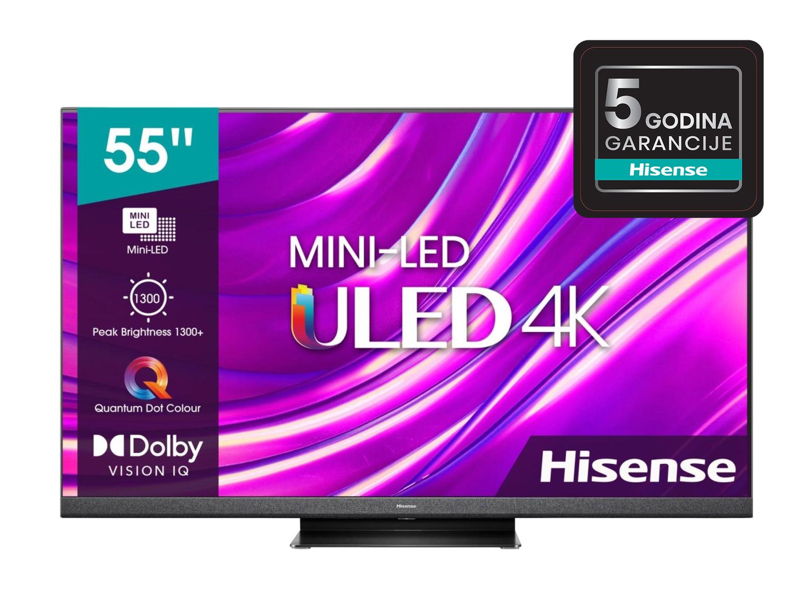 Hisense 55U8HQ Smart TV, 55", ULED, 4K, UHD, crni