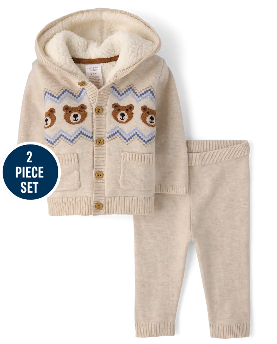 Gymboree Set za bebe Homegrown, 3 dijela, Krem