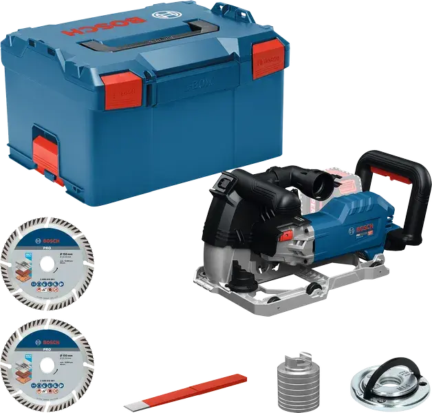 Bosch Aku glodalica za utore u zidovima GNF18V‑40, Dubina rezanja 40 mm, 2× Dijamantska ploča 150 mm, Sa L‑Boxx 238, Bez baterije i punjača, 06016C5000