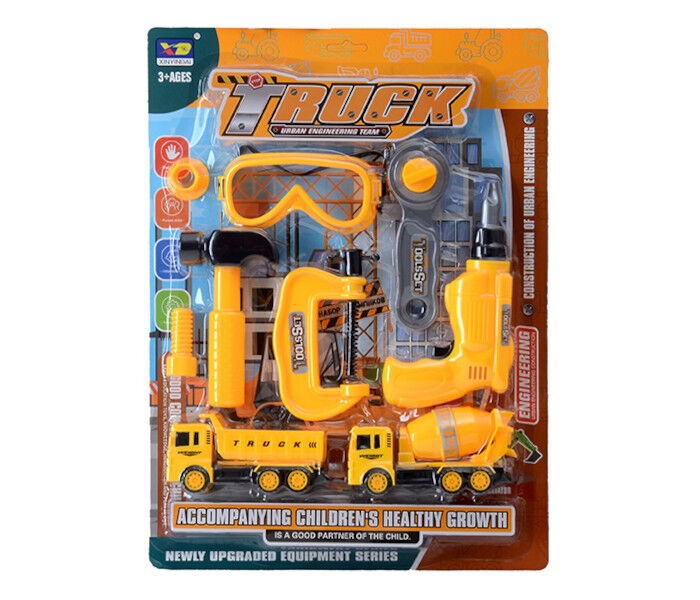 Igračka za dječake Gradevinski set sa kamionima i dodacima, Žuta