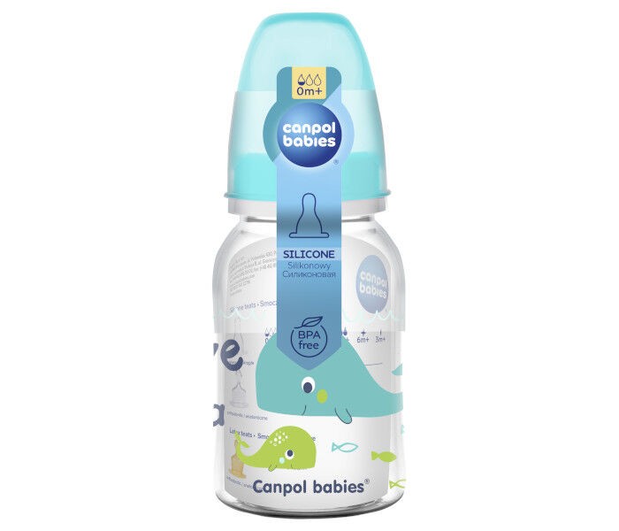 Canpol babies Flašica za bebe Delfin, 120 ml, Svijetloplava