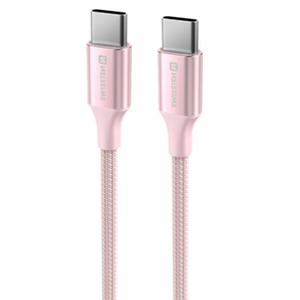 Swissten Kabl  Textile II USB-C / USB-C 1,5m Pink - 71528205