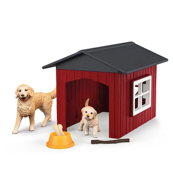 Kennel Igračka Schleich Dog  with 2 golden retrivers (42722)