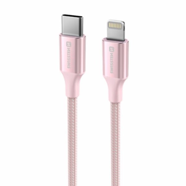 Swissten Kabl  Textile II USB-C / Lightning 1,5m Pink - 71529205