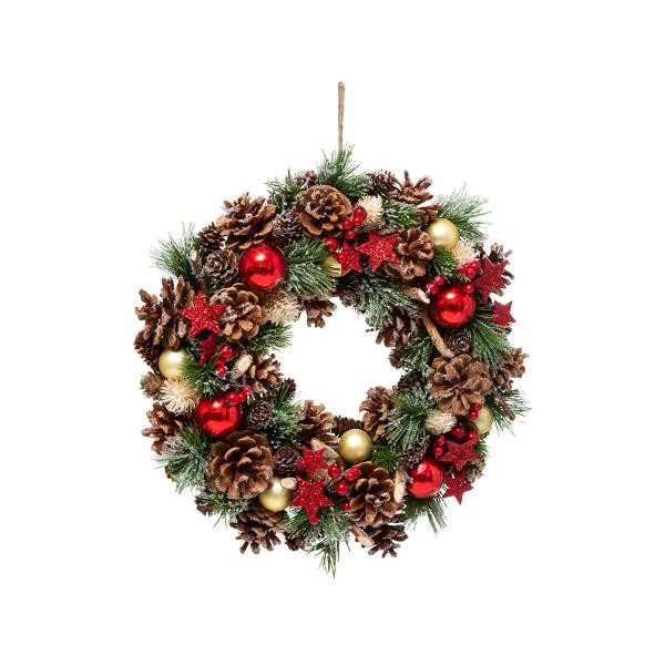 Božićni Vijenac Sa Zvijezdom i Snijegom, D35Cm