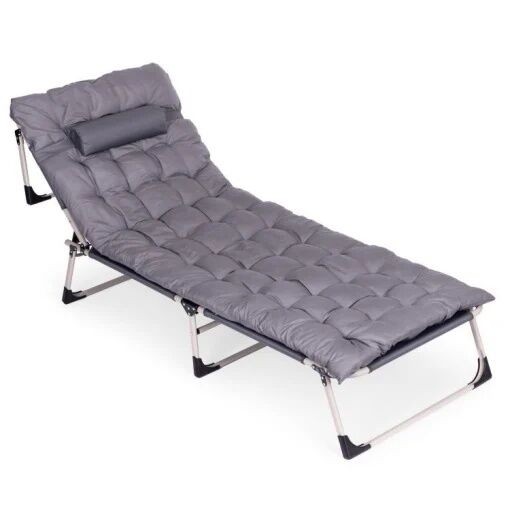 Multigarden Sklopiva Baštenska Ležaljka Za Pecanje Sa Dušekom I Jastukom, Siva