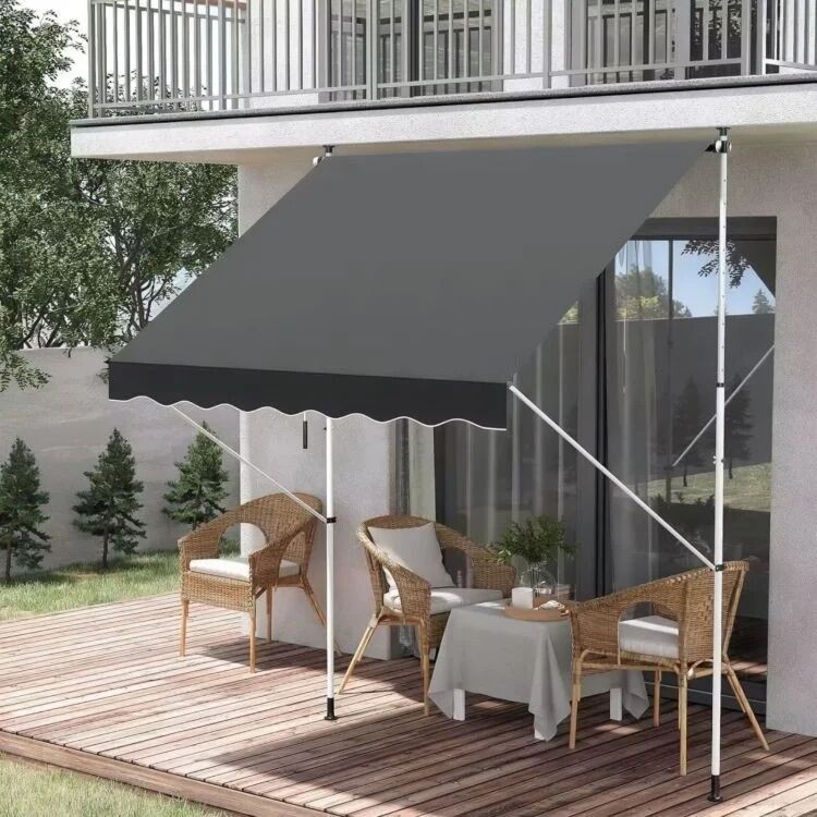 ModernHome Tenda Za Terasu I Balkon Sa Podešavanjem Visine 3X1.2M Multigarden, Siva