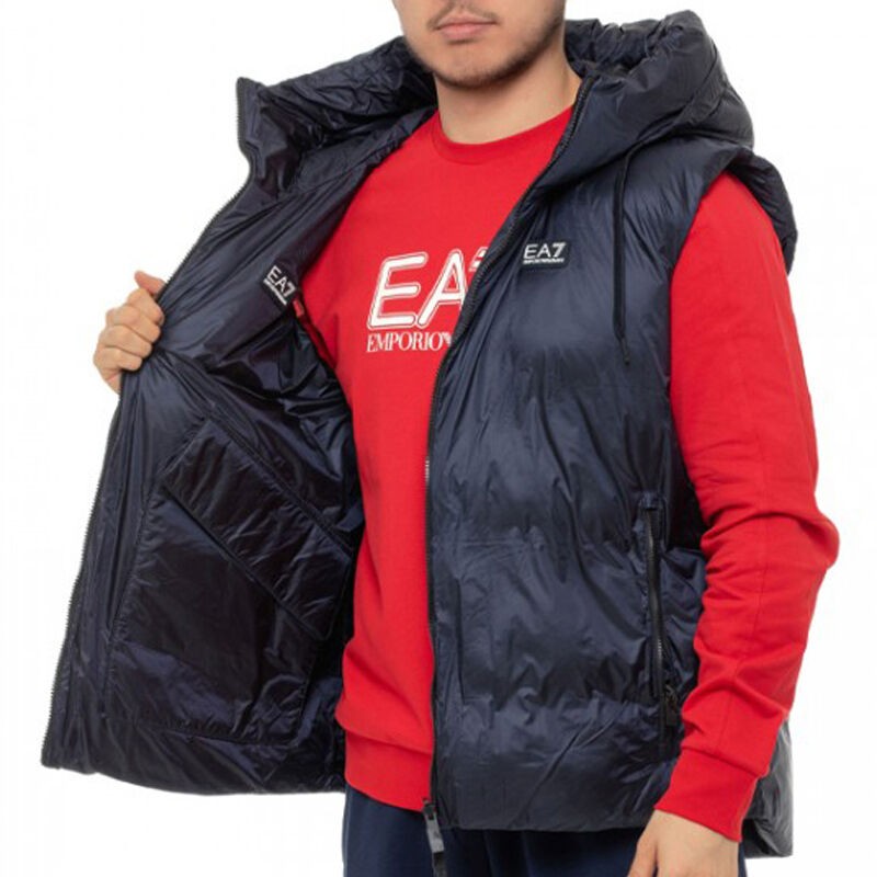 Crni Armani Prsluk Mountain M Polar Logo Reversible Za Muškarce
