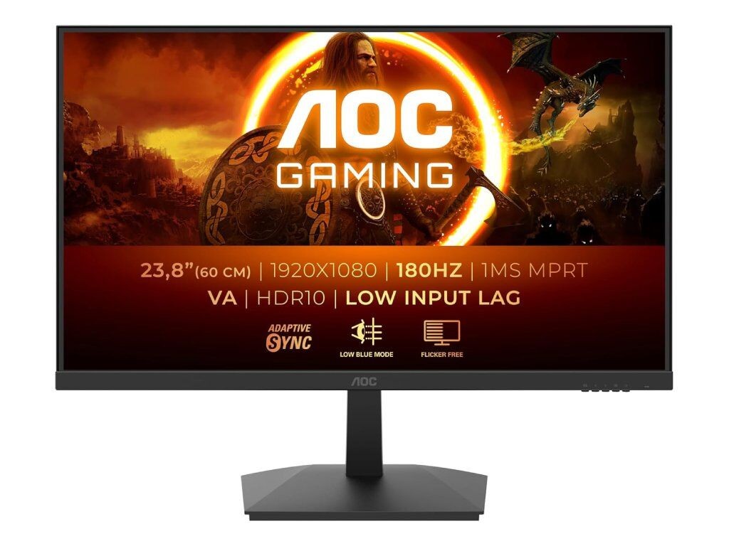 AOC Gaming Monitor 24G15N2, 23.8 , Full HD 1920 x 1080, 180Hz, 1 ms, 3000:1, HDMI/DP, HDR 10