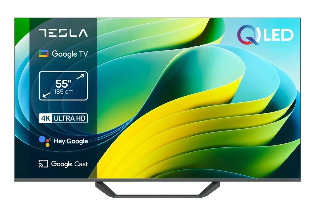 Tesla Q55E655GUS QLED TV 55  ultra HD, Google TV smart, frameless, DVB-T2/C/S2