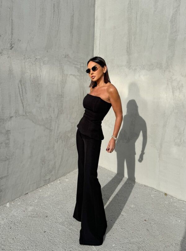 Blondy Joan Black Trendi Zvonaste Pantalone, Crne