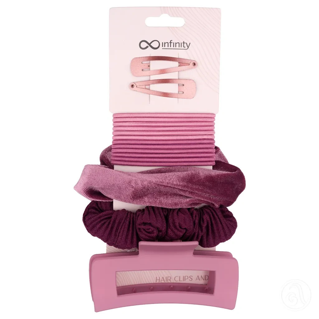 Set Šnala I Gumica Za Kosu  Tamnoroze 17/1
